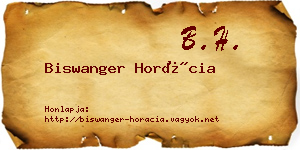 Biswanger Horácia névjegykártya